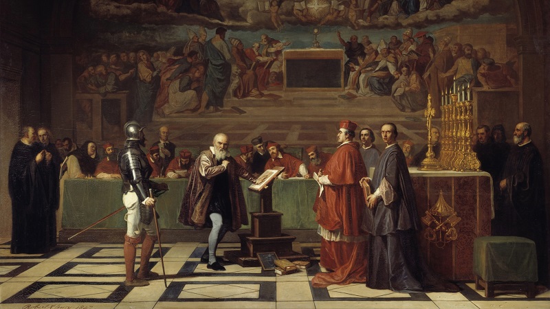 伽利略在梵蒂冈的宗教法庭前